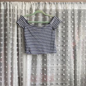 Stripped off the shoulder top